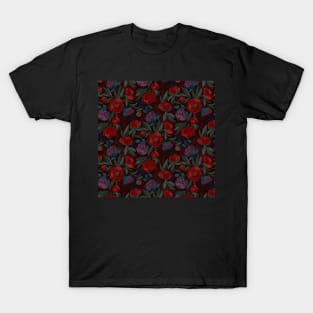 Peony burgundy dark T-Shirt